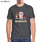 Забавная Axolotl Мужская футболка, милая Axolotl для чтения, Мужская Необычная футболка, футболка оверсайз, повседневный новый дизайн, женские топы с коротким рукавом