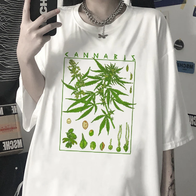 

Oversized T-shirt Damen Grnpflanzen Herbst Und Gothic Harajuku Retro Print T-shirt Women Summer Short Sleeve O-Neck Tee Shirt