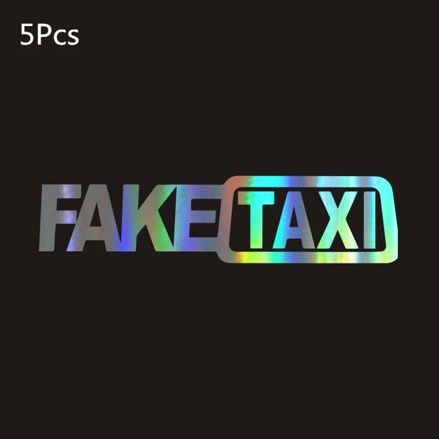 

5Pcs / pack FAKE TAXI Car Stickers Reflective Stickers Funny Window Vinyl Decals Car Styling Self Adhesive Emblem Car Stickers