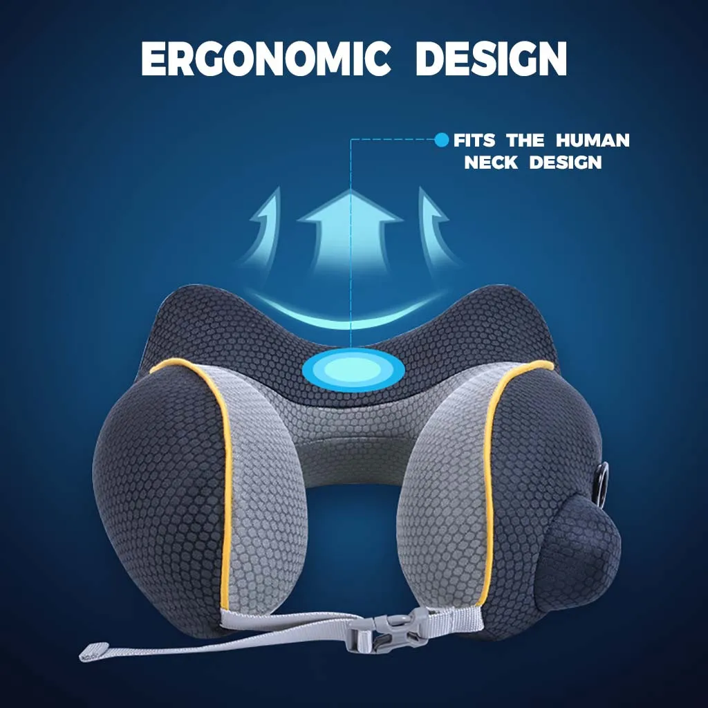 Inflatable U Shape Neck Cushion Travel Pillow Air Cushion Self-inflating Button Travel Neck Pillow Inflatable Airplane Pillow