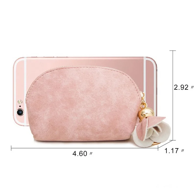 

2020 Brand New Fashion Ladies PU Leather Mini Wallet Card Key Holder Zip Coin Purse Floral Pendant Clutch Bag Small Handbag Bag