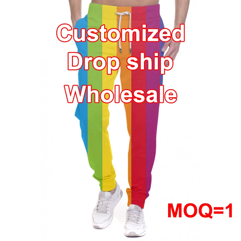 

Индивидуальные яркие спортивные штаны с аниме, Мужская Уличная одежда большого размера, спортивные штаны для мужчин, Джоггеры в стиле Харад...