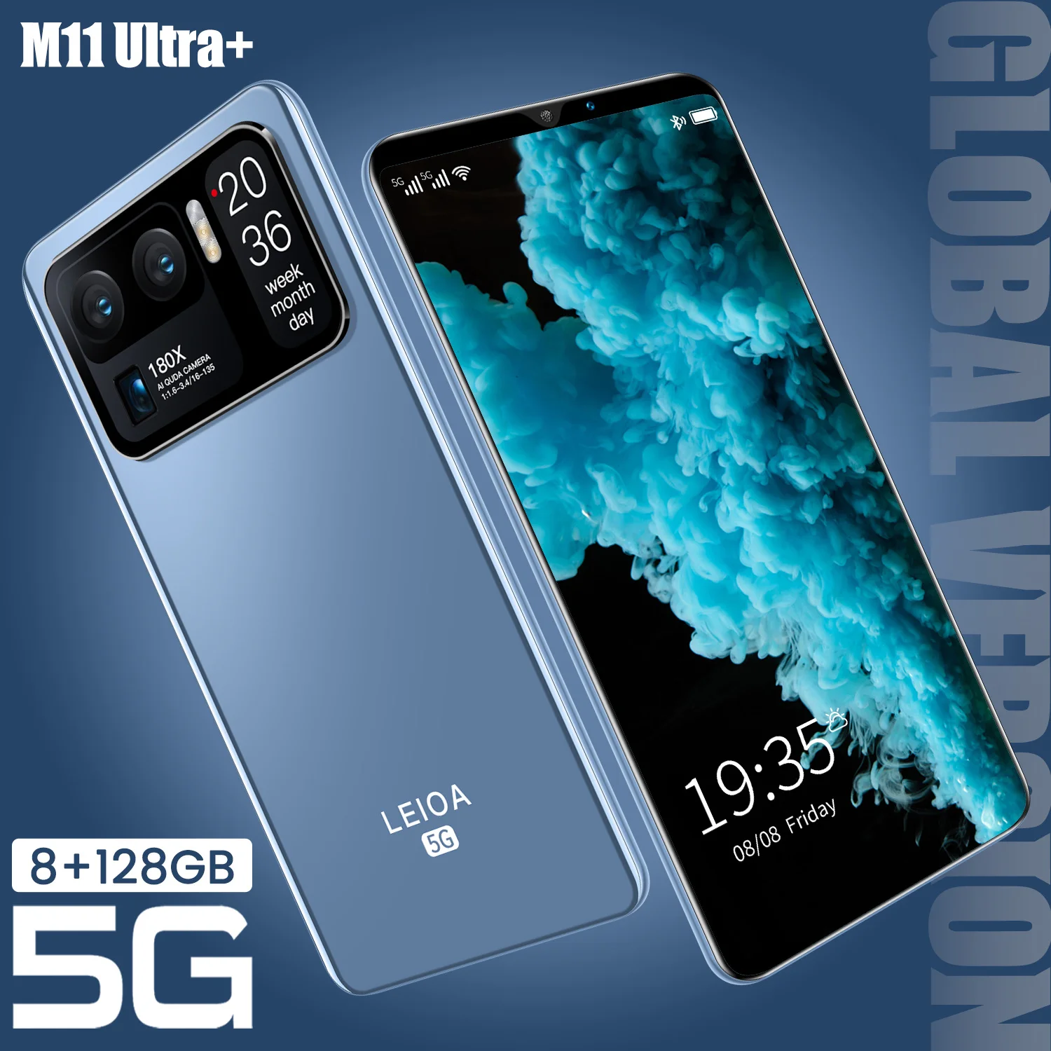 

Hot Sale 8+128GB XIAOM11 Ultra+ Dual SIM+Micro SD Face Fingerprint Unlock 4800mAh 24+48MP Cellphone MTK6595 Smart Phone Celular