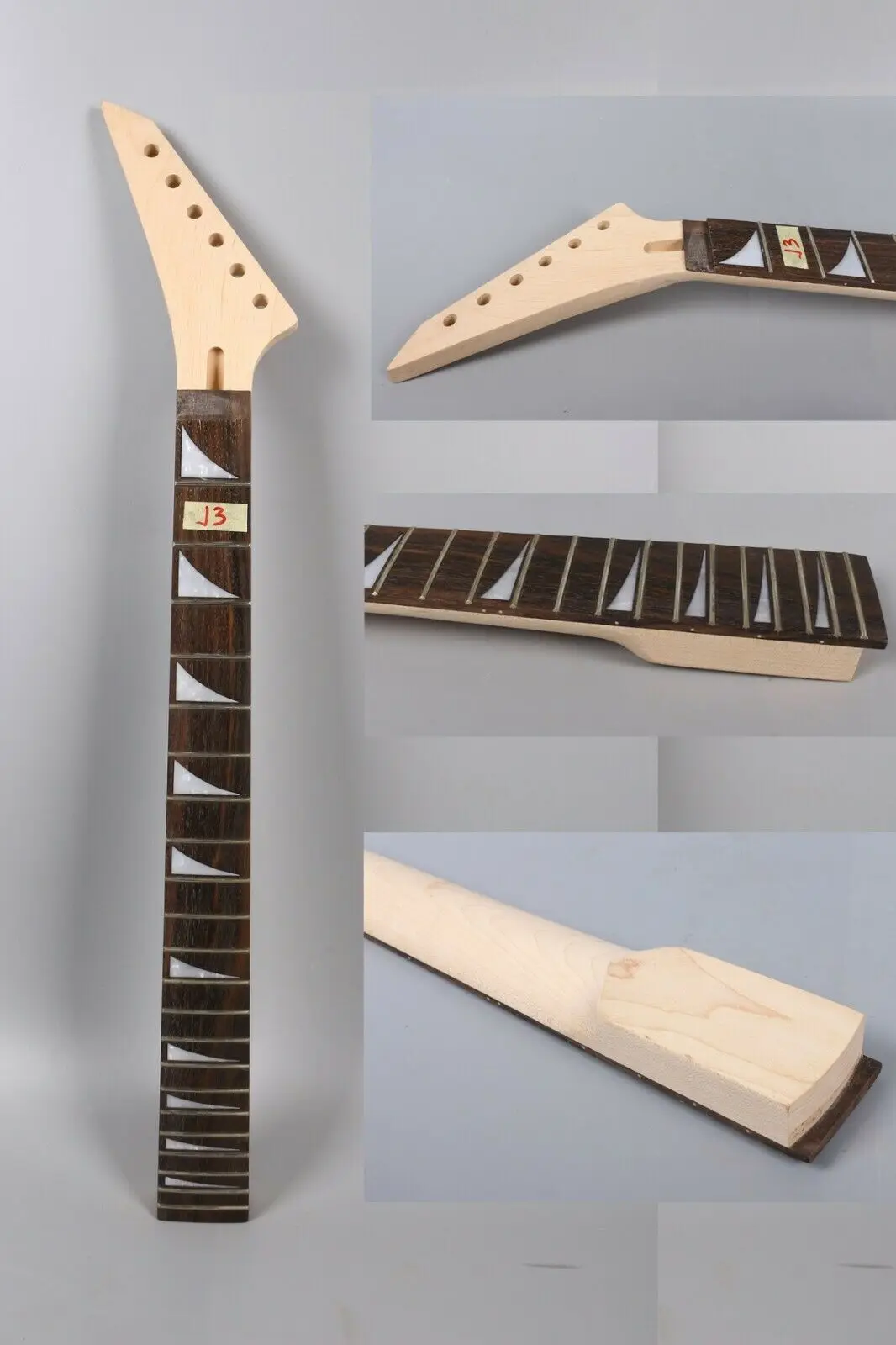 

Гриф для кленовой гитары, 22 лада, 25,5 дюйма, Стопорная гайка из палисандра, обратная головка Джексона