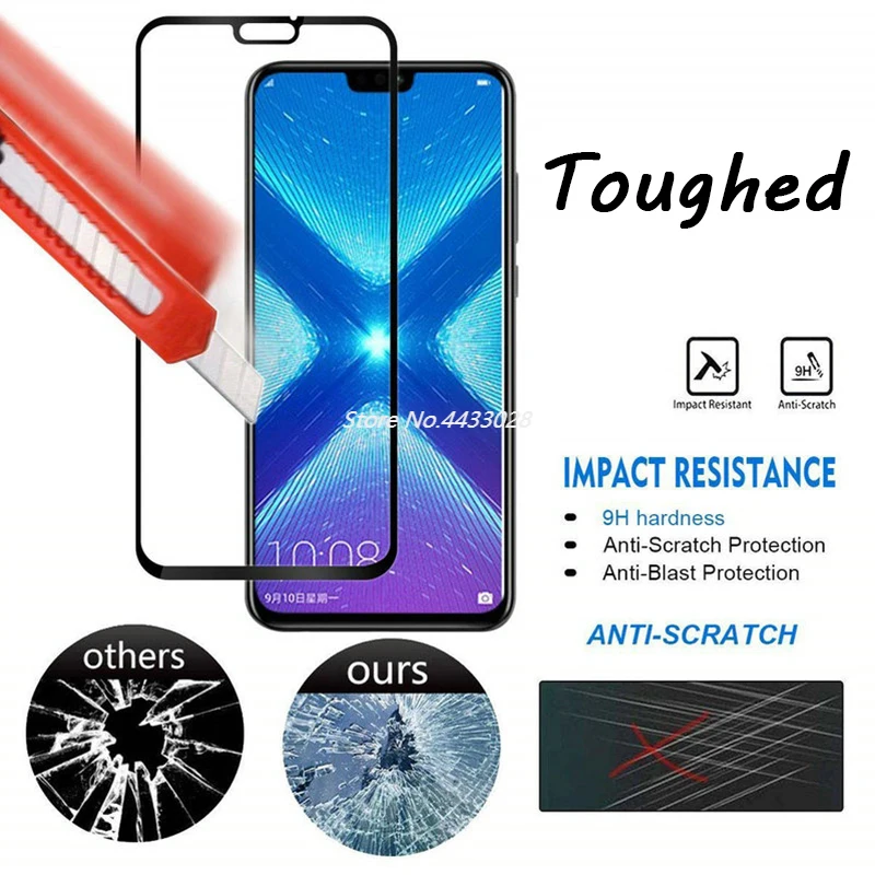 

9D Full Glue Cover Tempered Glass for Huawei Honor 8A 8C 8S 8X 7APro Screen Protector for Honor 20i 10i 9 8 Play Protective Film