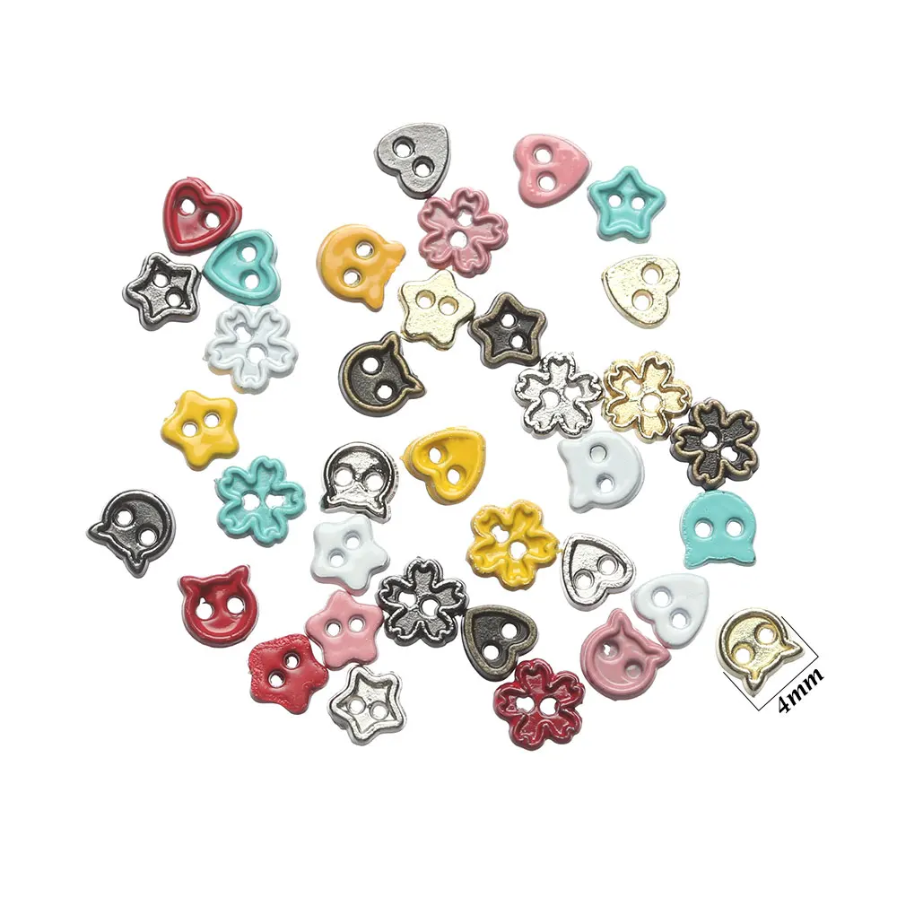 

20Pcs Handmade Doll Clothes Buckles 4mm Mini Cartoon Buttons Metal Buckles for DIY Doll Clothing Stuffed Toys Accessories
