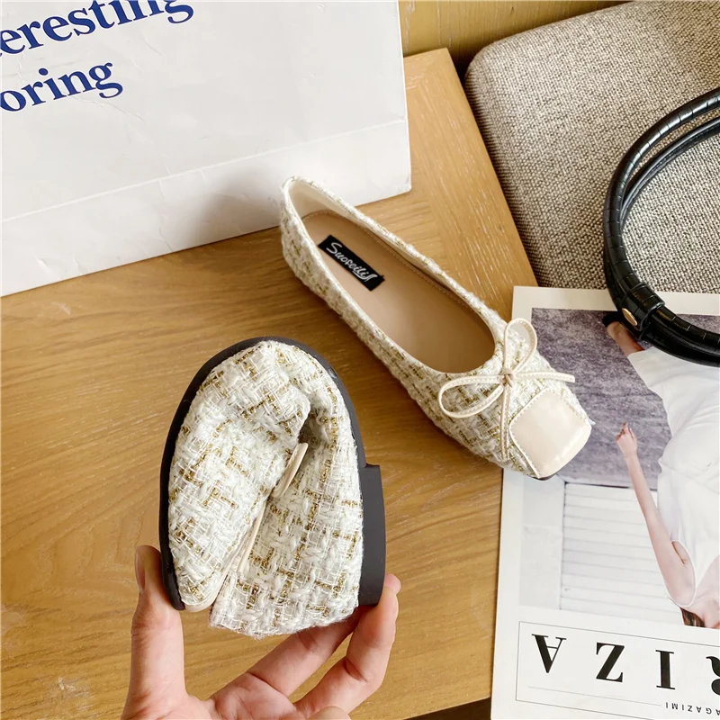 

Women's Shoes 2021 New Fashion Sexy Square Head Single Shoes Shallow Mouth Flat Shoes Work Shoes Fisherman Shoes Flat Loafers