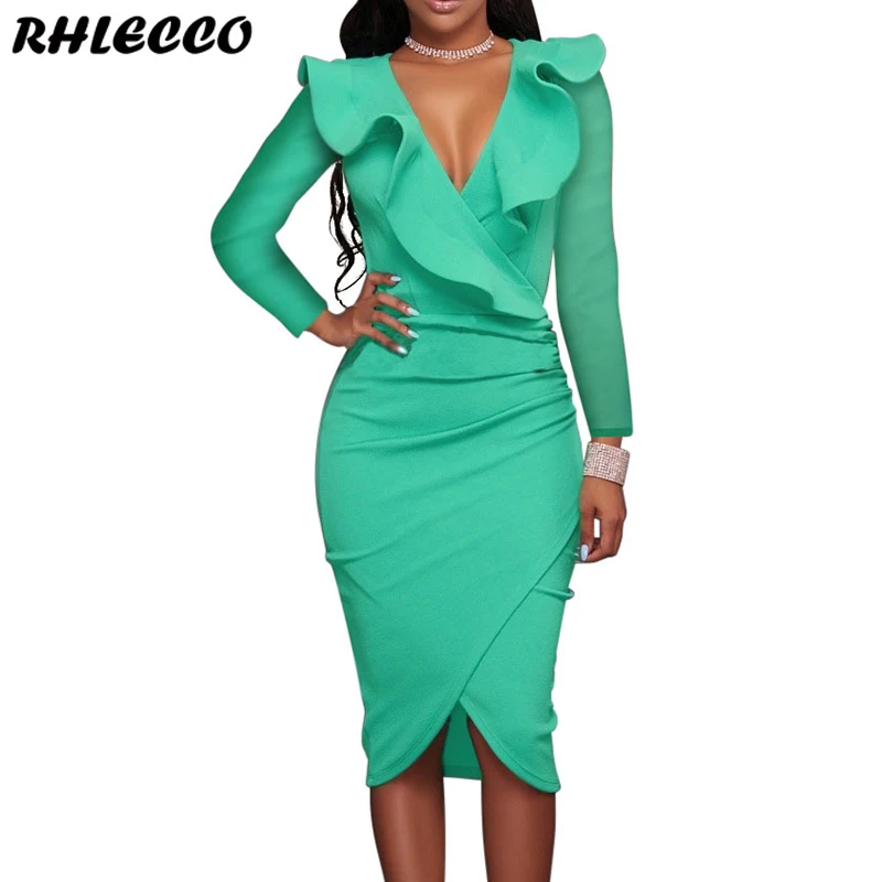 2019 летнее женское сексуальное платье с длинным рукавом и v образным вырезом белое