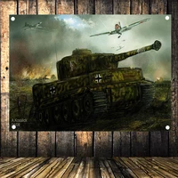 old weapon photos flag banner wehrmacht tiger tank ww ii military poster vintage canvas painting tapestry wall decoration a3