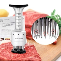meat tenderizer needle absstainless steel steak chicken meat injector marinade flavor syringe kitchen gadgets meat tools