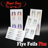 royal sissi16pairs set fly tying upgrade fleye foils baitfish lure vinyl masks artificial silverside sandeel fly tying materials