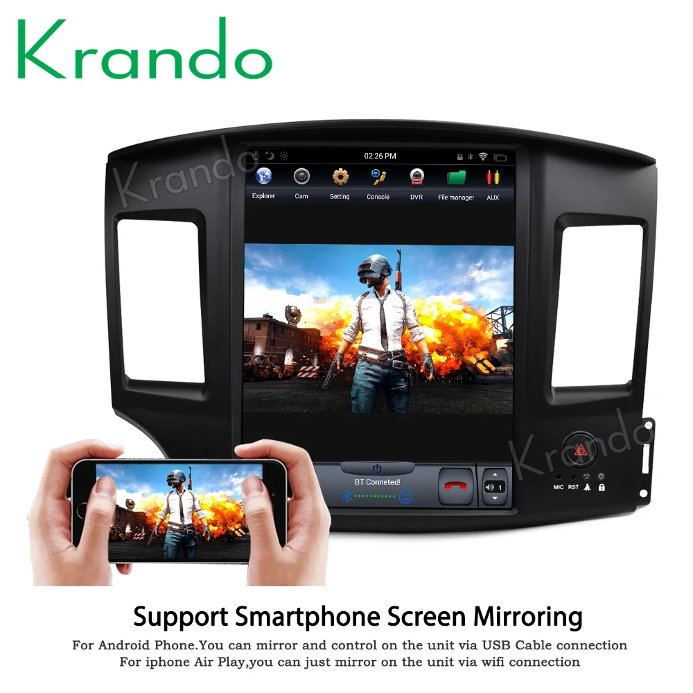 Krando Android 8,1 12," Tesla вертикальный экран Автомобильный Радио плеер gps для Mitsubishi Lancer 2007- навигация Мультимедиа