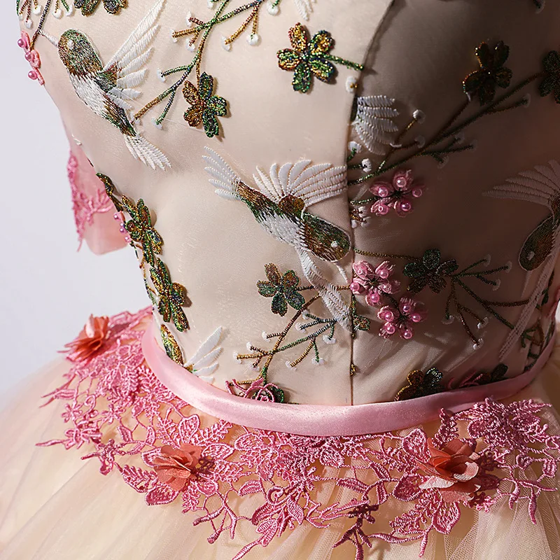 Пышные розовые платья Quinceanera 2019 V образным вырезом сладкий 16 Бальные лет День