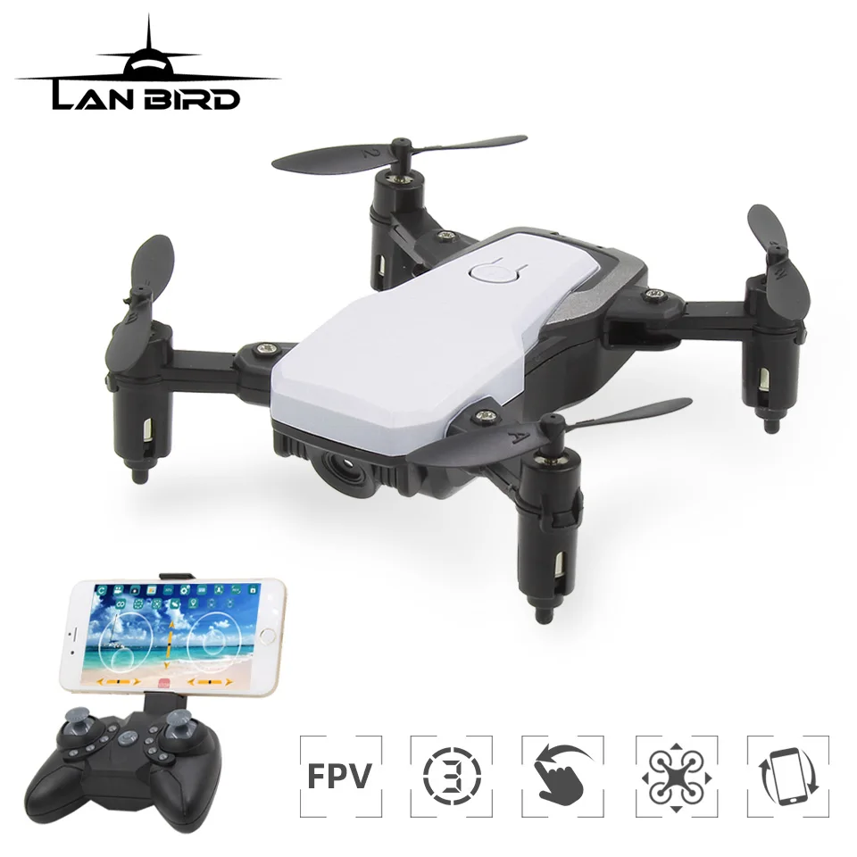 Lanbird мини Радиоуправляемый Дрон с камерой FPV Wifi Пульт дистанционного управления Квадрокоптер мини игрушка Дети Дроны для начинающих Вертолет vs E61 S9W