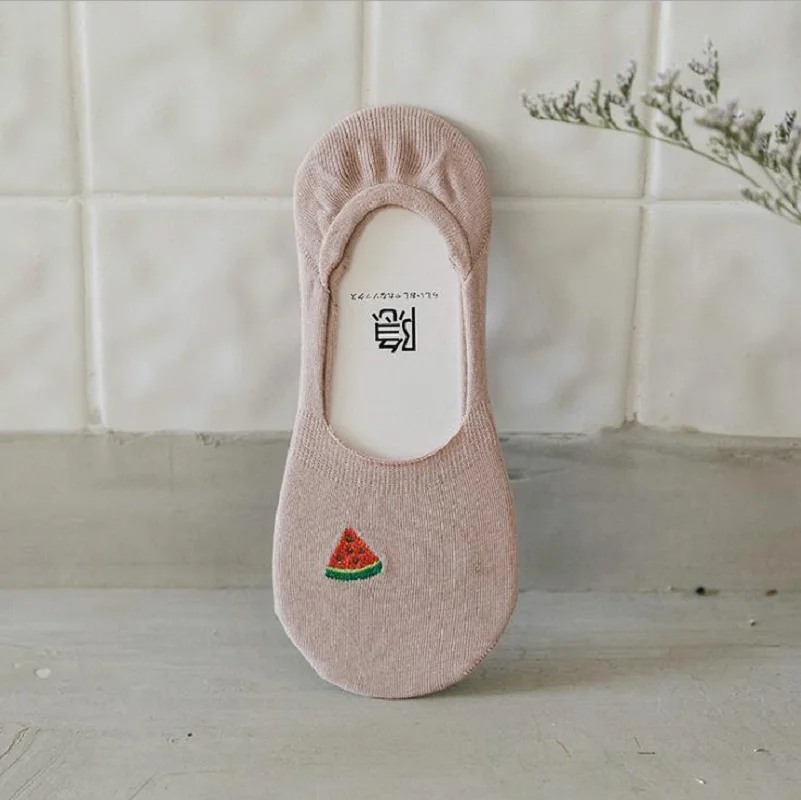 Новинка милые японские носки с вышивкой фруктов для весны и лета носки-лодочки из