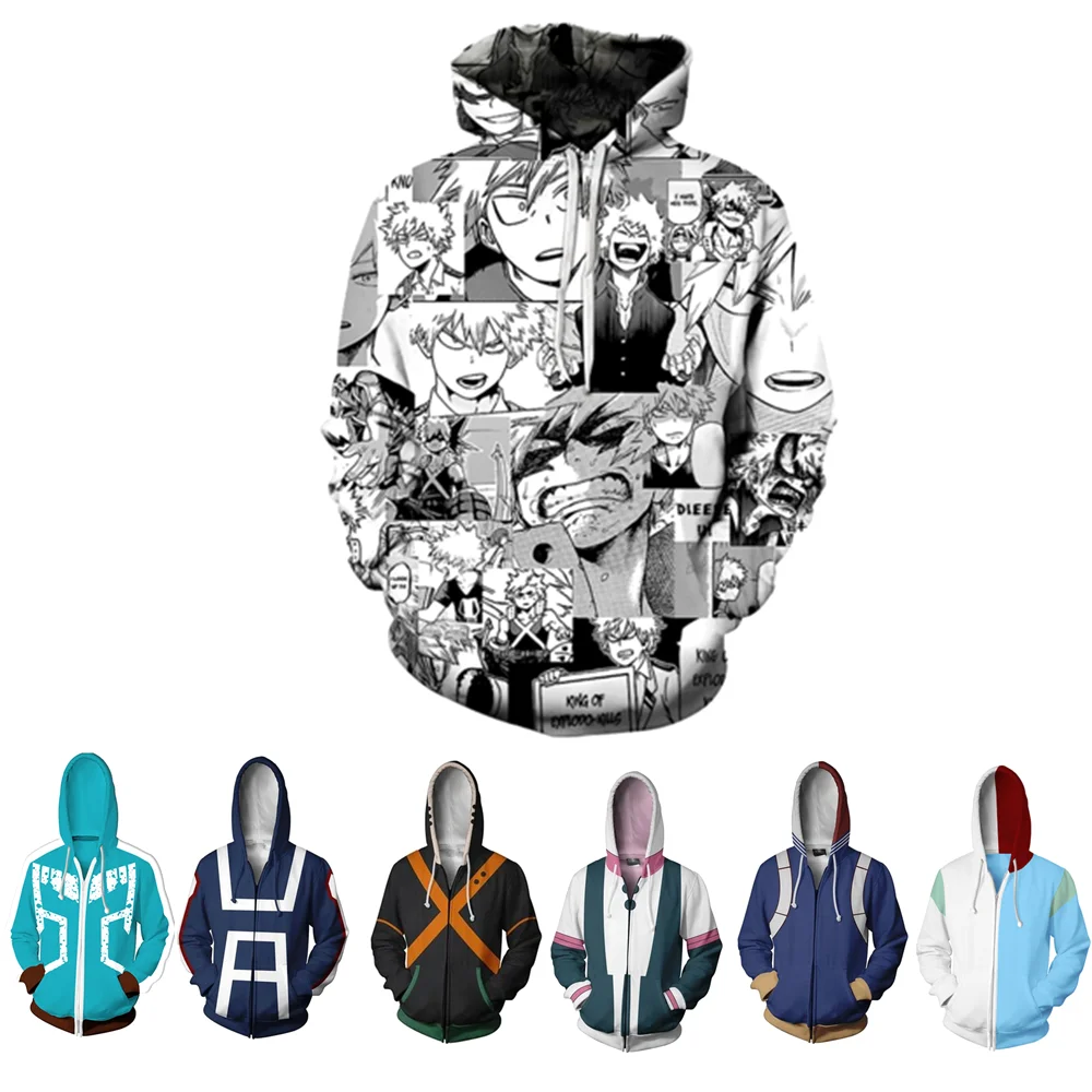 Толстовки для косплея моя геройская академия школьная форма Bakugou Katsuki толстовки с