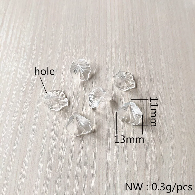 New arrival! 13X11mm 1400pcs Clear acrylic Small Flower shape beads for Necklace Earrings parts hand Made Jewelry DIY | Украшения и