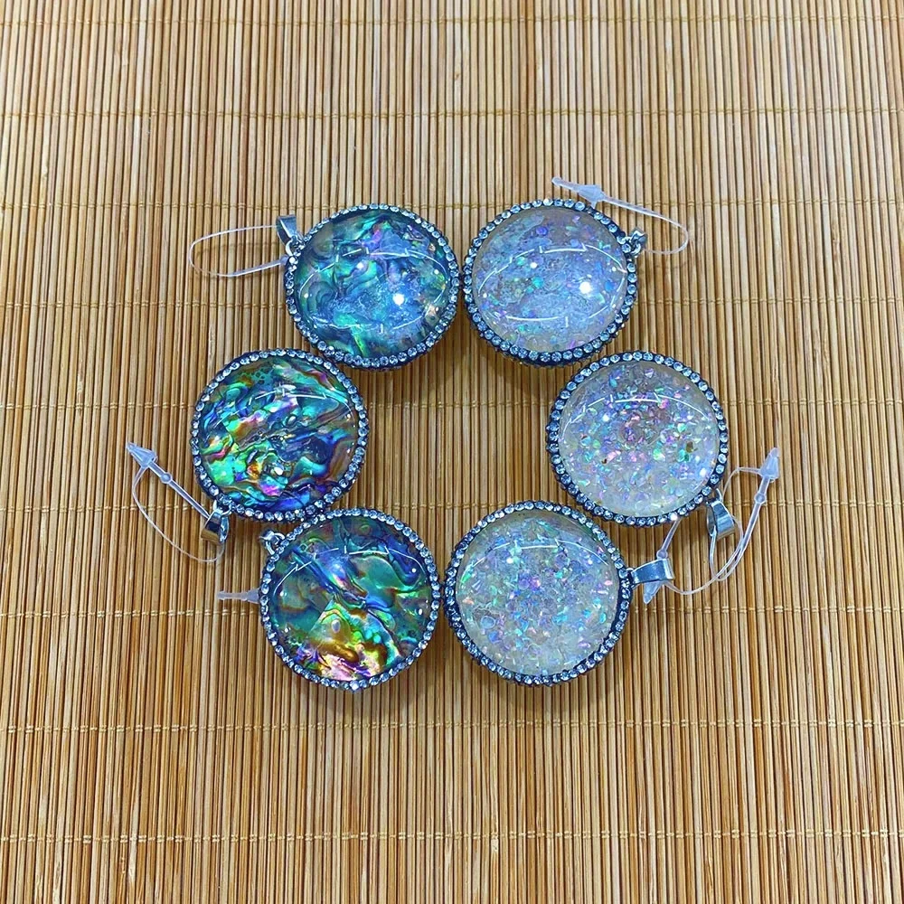 

1PCS Natural Abalone Shell Pendants Charms Round Shell flakes Hand Polished Jewelry Accessories DIY Making Earring Necklace