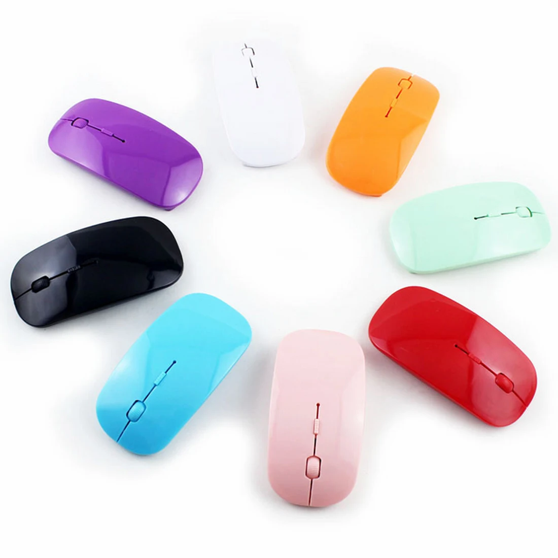 

2.4G Receiver ultra-thin Super Slim optical wireless computer USB Solid Color mouse Creative Fashion For PC laptop MacBook
