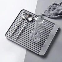 kitchen bar diatom mud drain tray creative and simple absorbent tableware filter water tray multi purpose cup rack ornaments