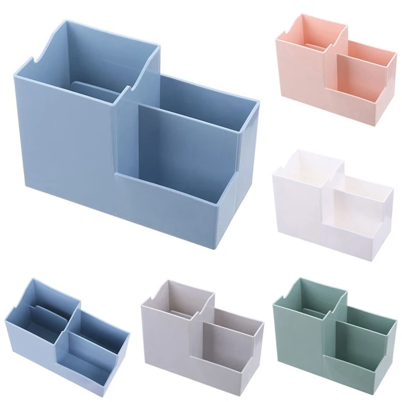

Multi Function 4 Grids Pen Pencil Holders Container Desk Organizer Stand Stationery Storage Box Office Accessories