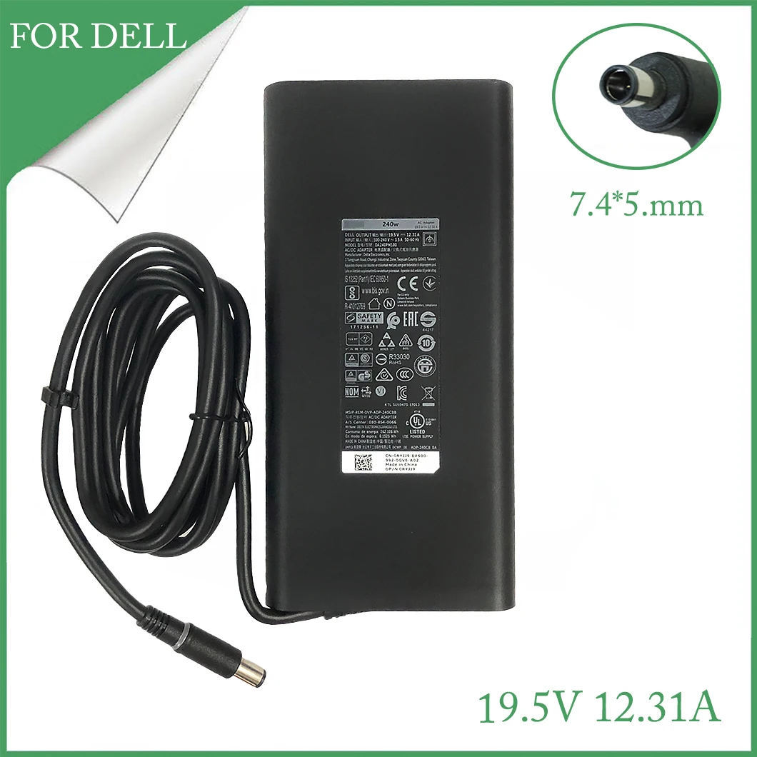 Оригинальный 19 5 V 12.3A 240W адаптер переменного тока ForD DELL Alienware M15x M17x Precision 17 7000 R3 PA 9E