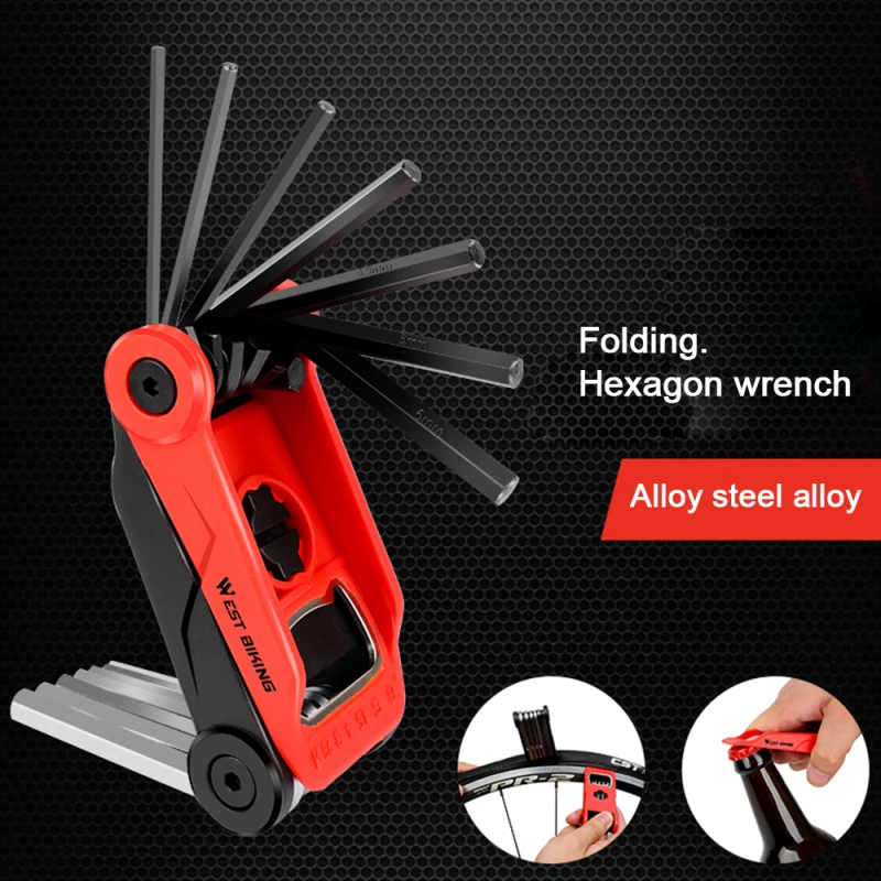 

WEST BIKING Bicycle Repair Tools 16 In 1 Multitool Mtb Wrench Chain Hex Spoke Kit Herramientas Bicicleta Accessories Bike Tools