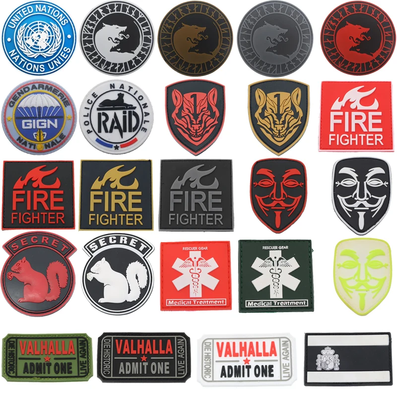 3D новинка ПВХ нашивка с испанским флагом белка Викинг Волк пожарный медаль