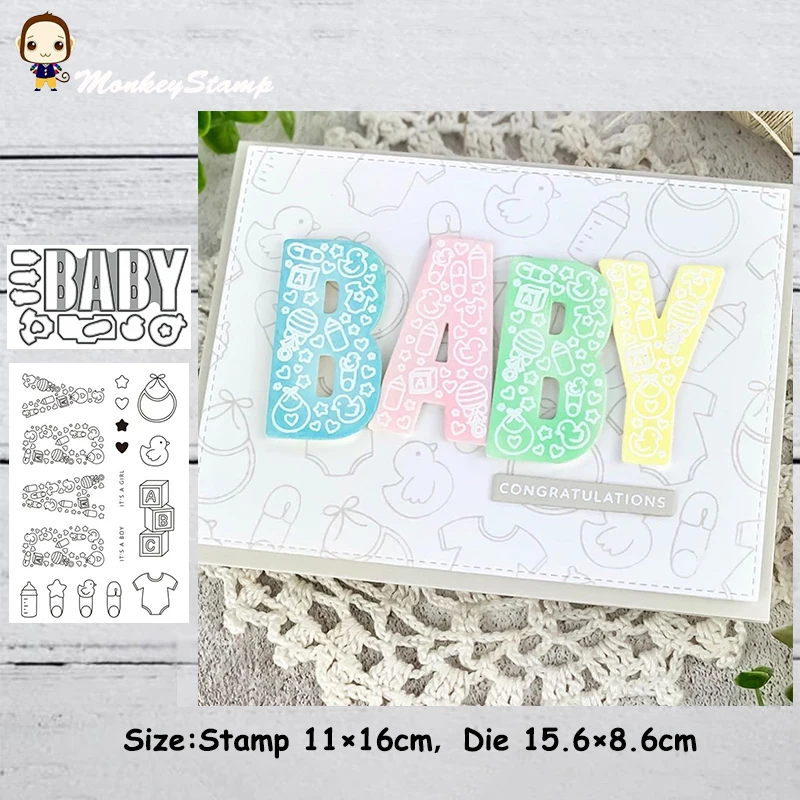 Обезьяна уход за ребенком металлические штампы и трафарет для скрапбукинга DIY