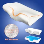Ортопедическая подушка с пенным наполнителем с эффектом памяти, 50x50 см60x35 см, мягкая гелевая Подушка с медленным восстановлением формы, удобная для расслабления шейного отдела позвоночника