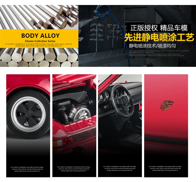 Welly 1:24 Porsche 911 Turbo 3,0 модель автомобиля из сплава Модель автомобиля украшение автомобиля коллекция Подарочная игрушка Литье под давлением модель игрушка для мальчиков
