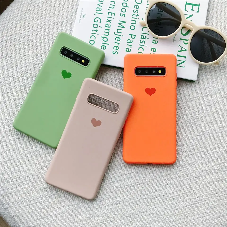 Милые силиконовые чехлы для телефонов с сердечком и жидким samsung S10 Plus S10E S9 S8 мягкий