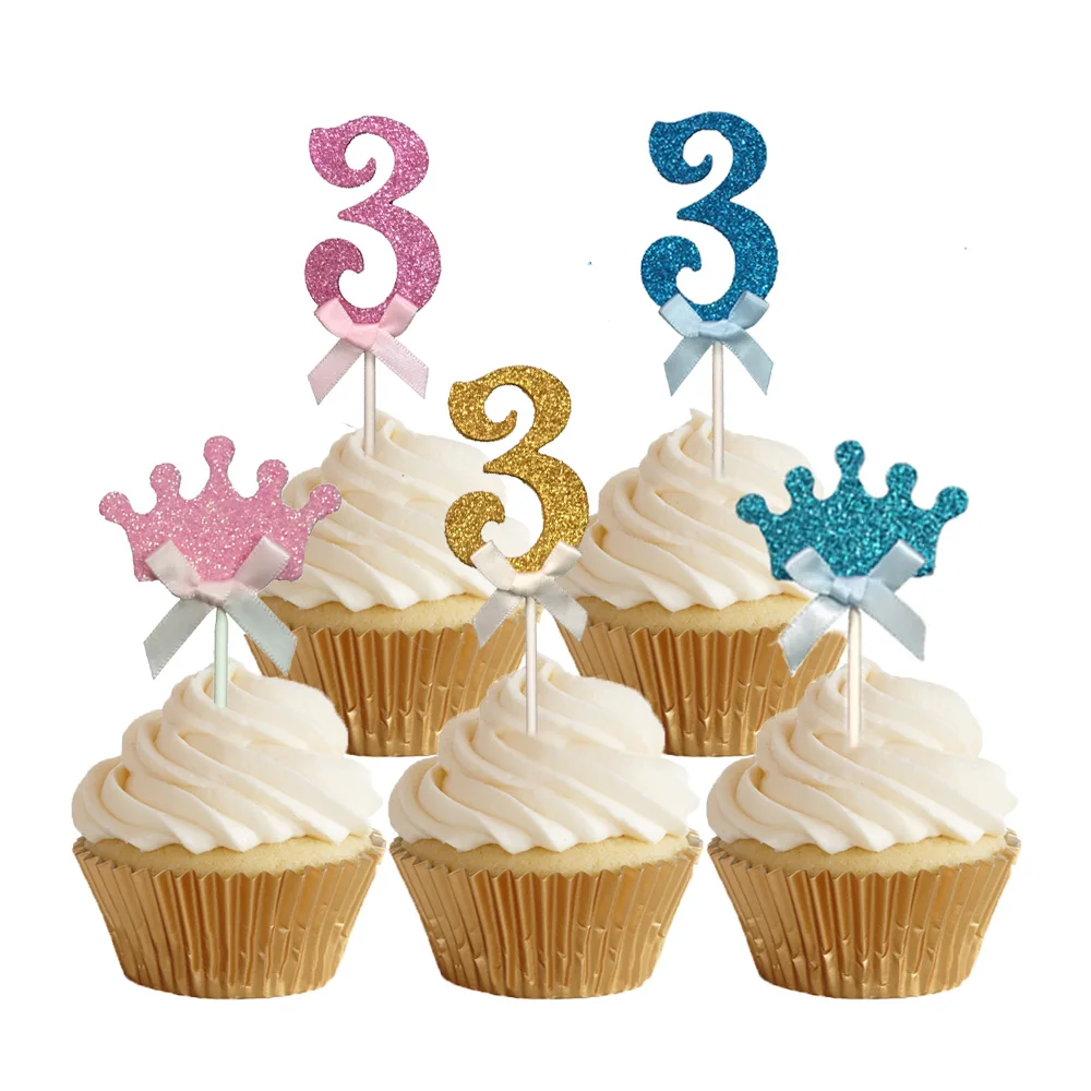 Набор из 24 штук с блестками и цифрами 3 для детей в возрасте лет | Дом сад