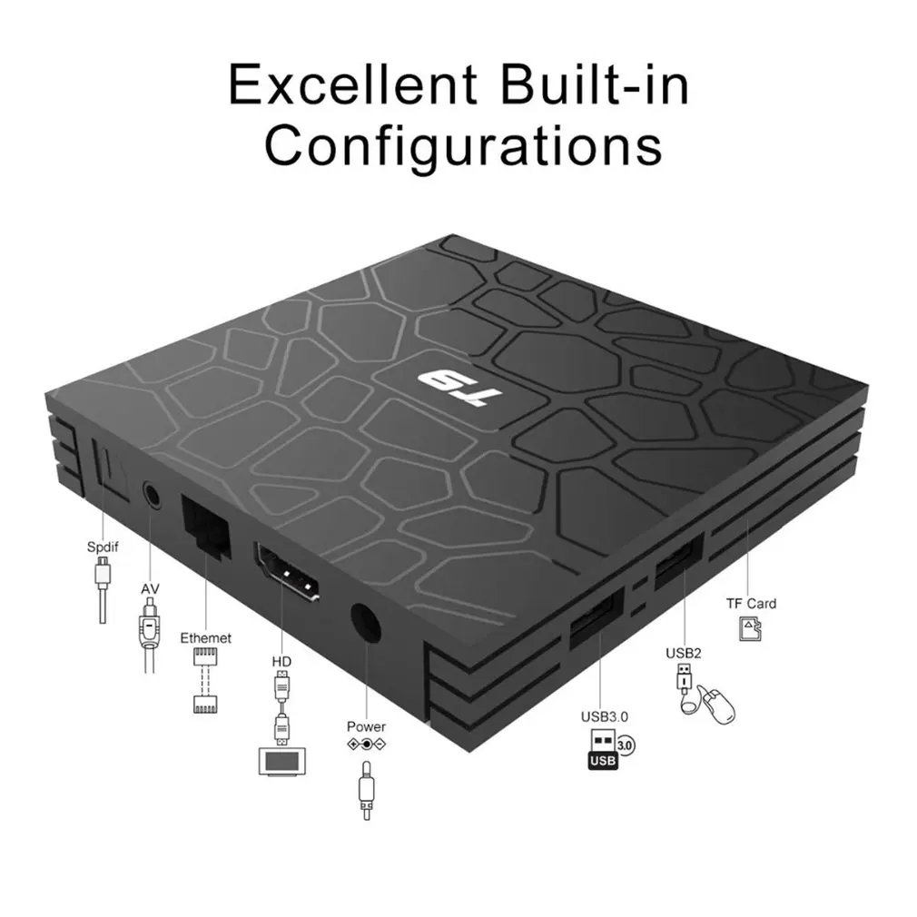 

T9 TV Box Android 8.1 Quad-Core 4.0 TV Box 4K Smart 17.6 HD Media Player UE EU UK AU Plug Android box set