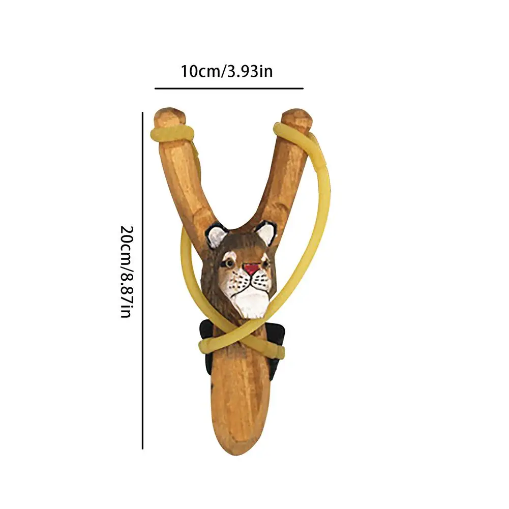

Wooden Slingshot Hand-Carved Handmade Animal Slingshot Toys Outdoor Sports Accessories Powerful Slingshot Rubber Band Catapult