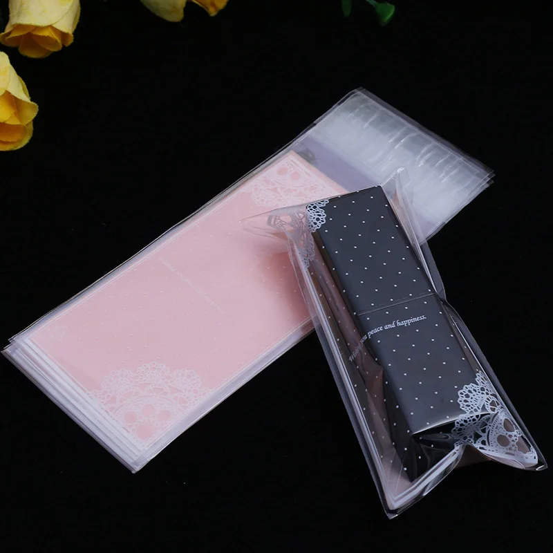 

100Pcs/lot Mini plastic cookie packaging 5x10cm cupcake wrapper bags opp self adhesive bags gift bag candy bag Lipstick package