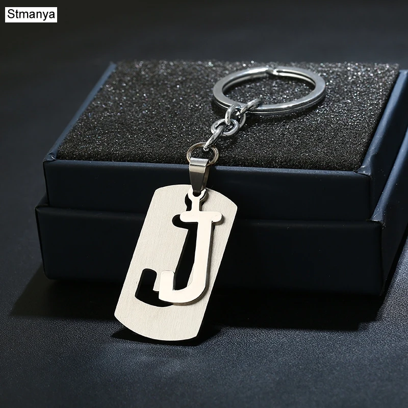 DIY из нержавеющей стали A-Z буквы брелок талисман 26 букв брелок мужской женский брелок пара подарок ювелирные изделия автомобильный брелок