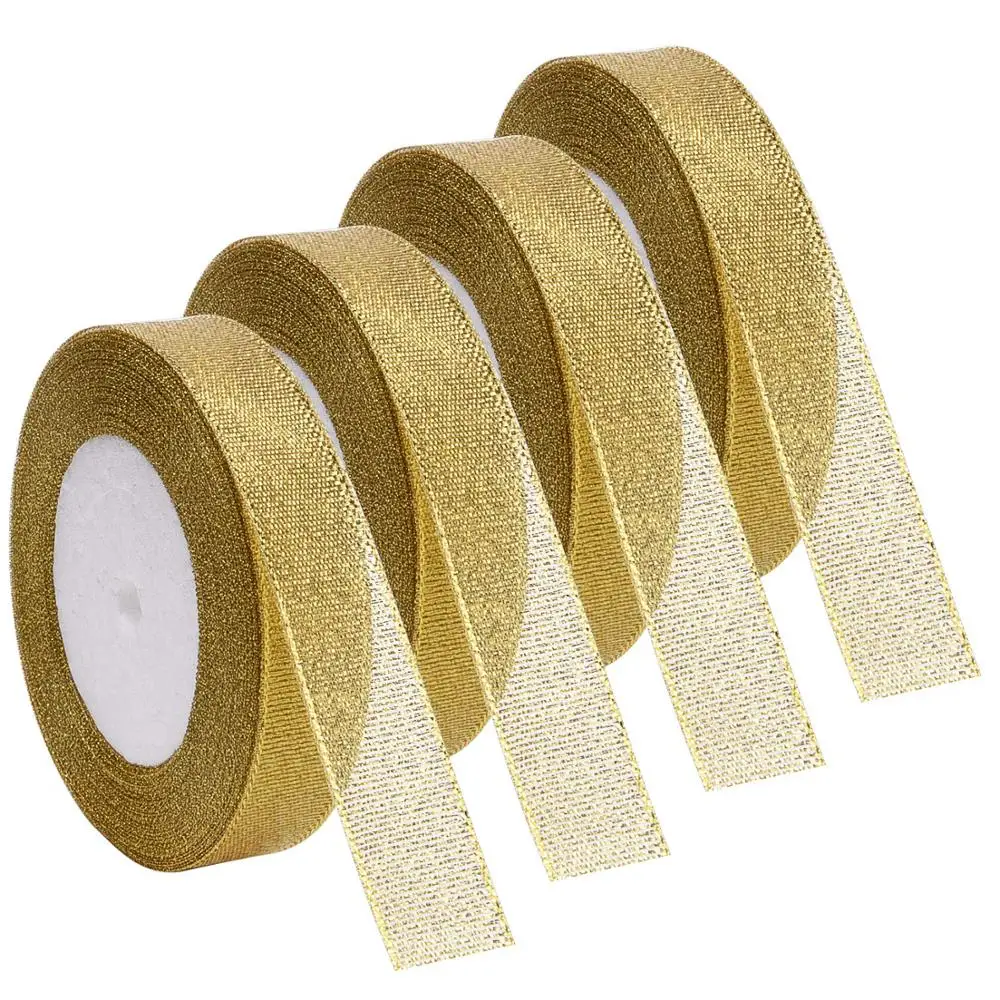 Блестящая металлическая лента из органзы 15 мм для свадебного подарка Подарочная