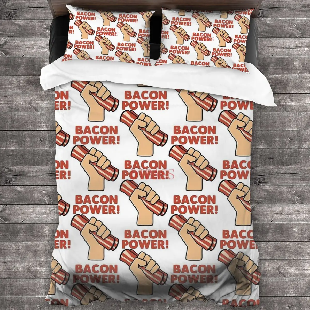 

Мягкая искусственная кожа Bacon Power с 2 наволочками, пододеяльник с застежкой-молнией, пододеяльник большого размера