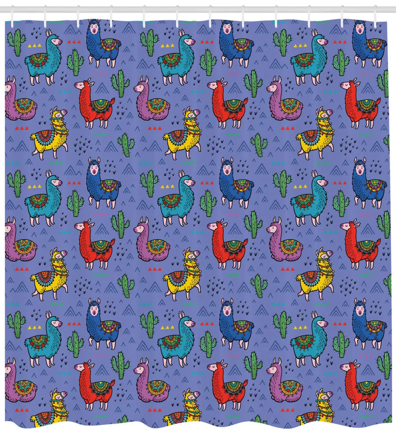 Лама занавеска для душа мультфильм стиль пушистые животные с мексиканскими