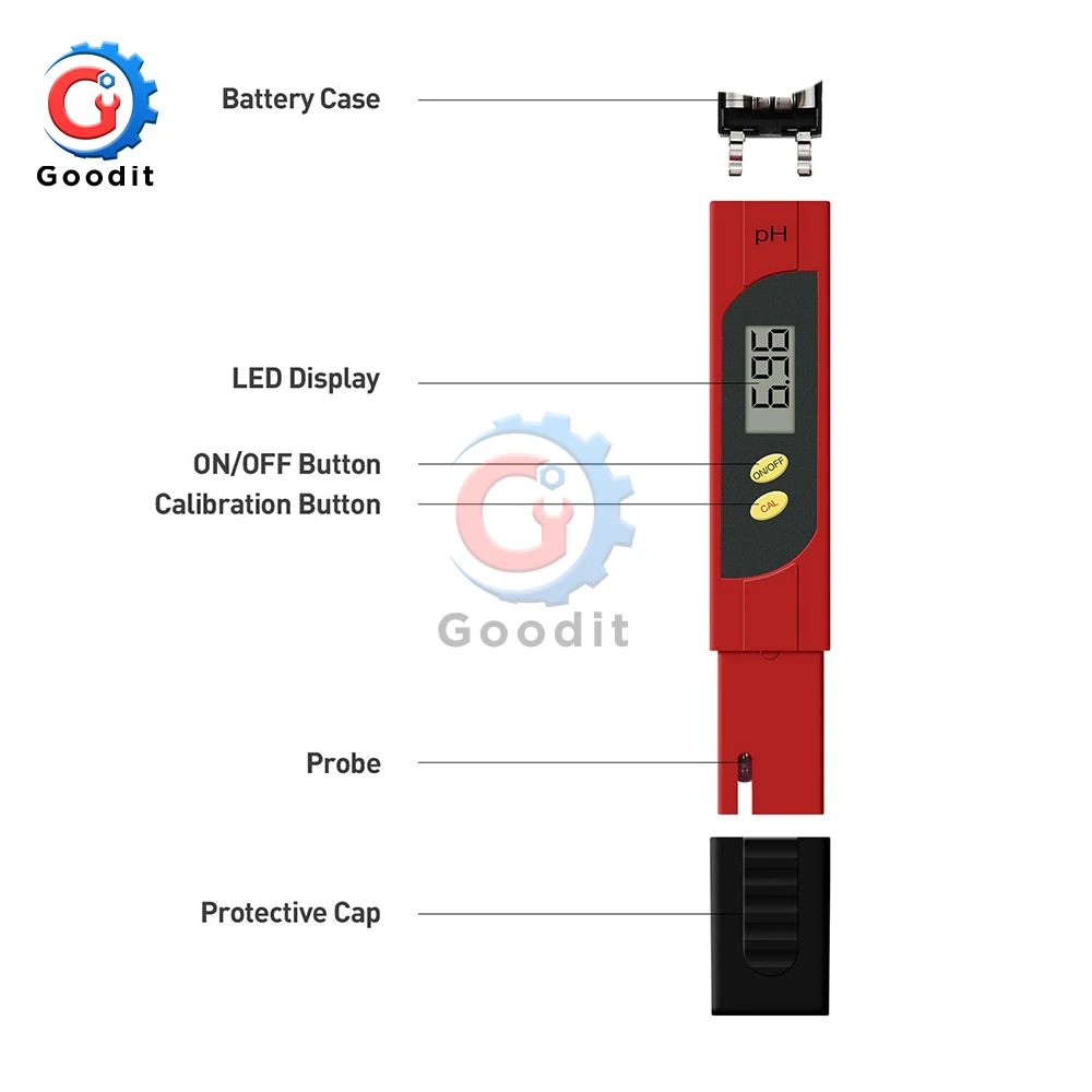 Портативный цифровой рН-метр 0,00-14,0 рН-тестер TDS EC метр термометр 0-9999us/cm 0-9999ppm 0,1-80,0 градусов 3 в 1 водный монитор