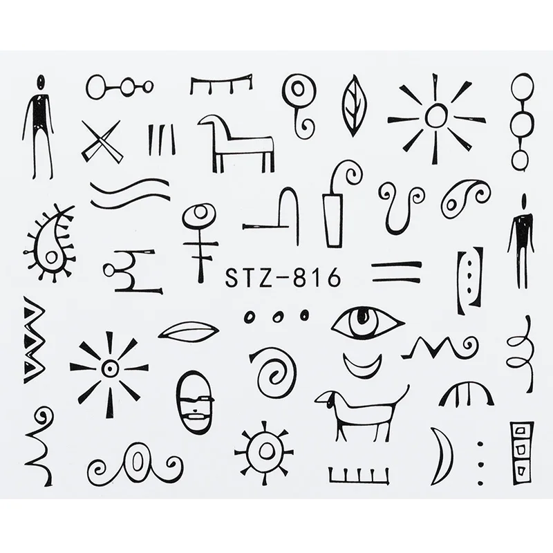 1 лист стикер для ногтей наклейки простой узор водонепроницаемый художественный