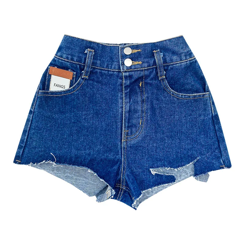 

Girls' denim shorts 2021 summer new children's foreign style high waist hole Korean loose hot pants thin 7-107