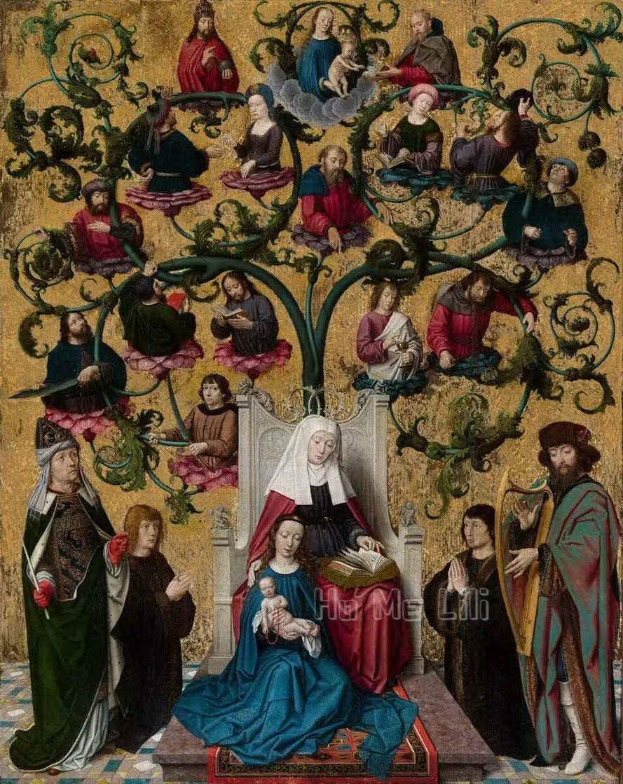 

Print On Canvas-famous Paintings Fine Art Poster-reproduction Wall Decor The Family Tree Of Saint Anne