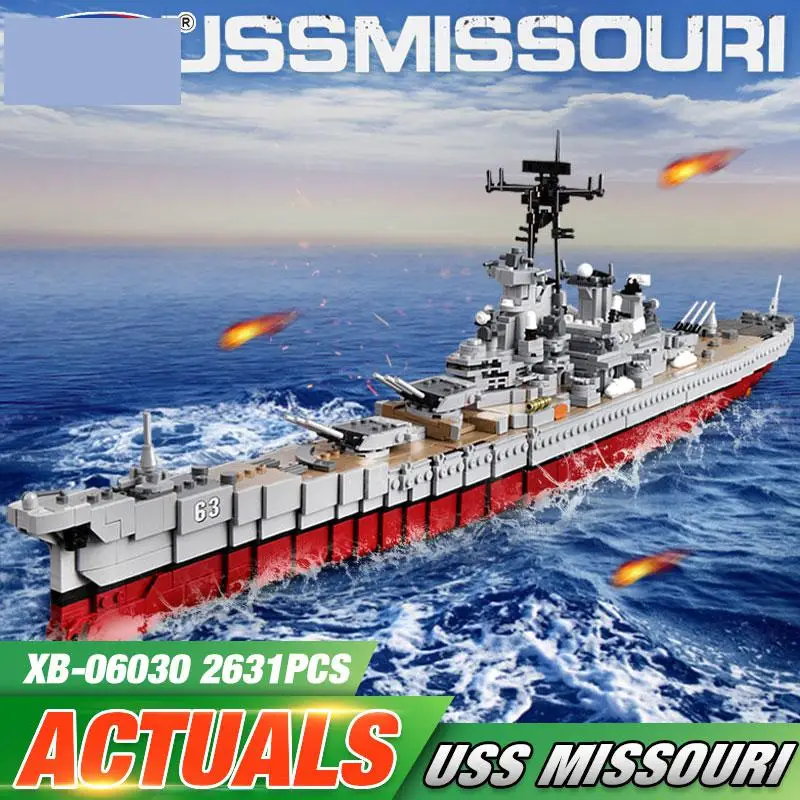 Военная серия набор линкоров Миссури Строительные блоки совместимы с новым