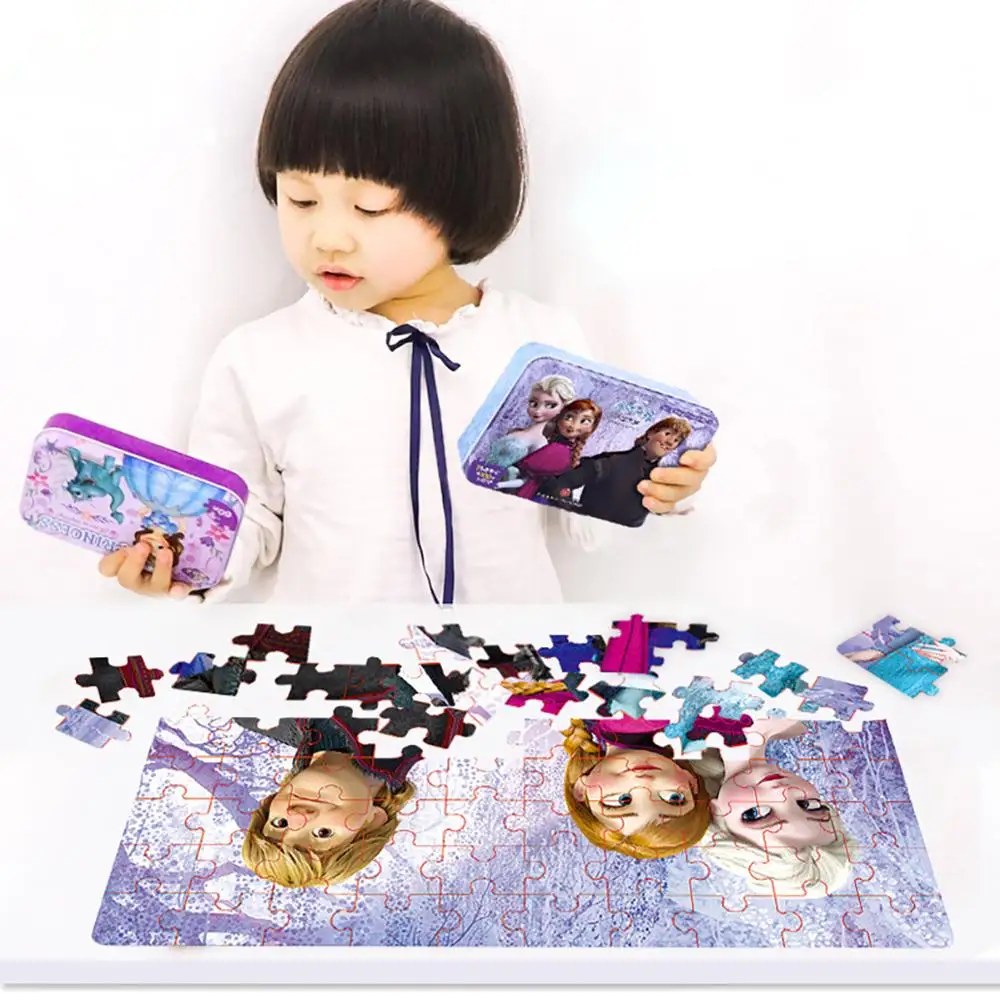 Mickey Minnie Mouse Printed Puzzle Learning Education Interesting Wooden Toys For Children Kids Gift wood Christmas gifts