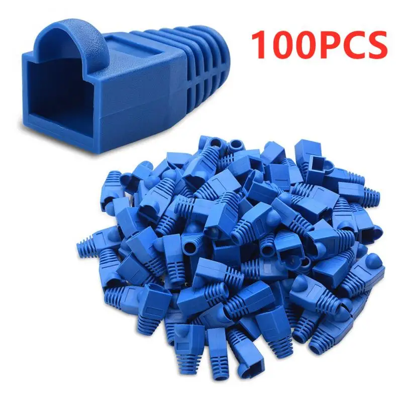 100 шт. RJ45 CAT6 CAT5e адаптер Кепки Ethernet сетевой кабель Разъем Вилки крышка s Cat5 защитный