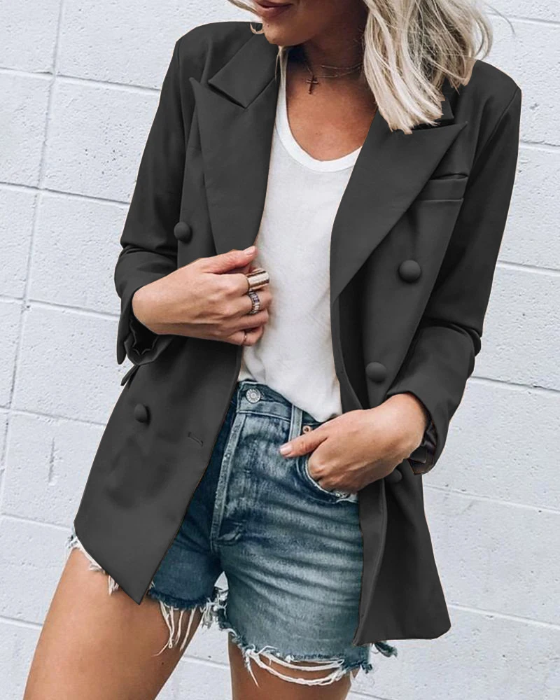 Женская шерстяная куртка с отложным воротником однотонная длинная облегающая из