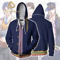 jojos bizarre adventure kujo jotaro costumes jojo hoodies jackets coat cosplay 3d printed zip up hoodies sport sweatshirts
