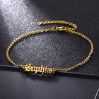 Женский браслет на ногу, из нержавеющей стали, с именем на заказ